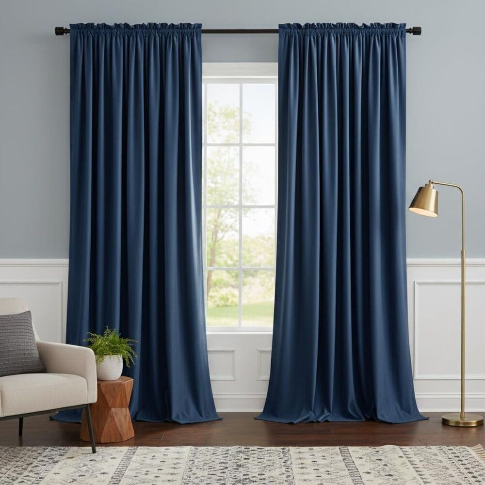 Brand New Nicetown Blue Velvet Curtains – 52"W × 84"L, 2 Panels